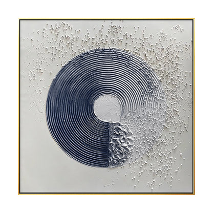 Navy Blue Textured Abstract Painting