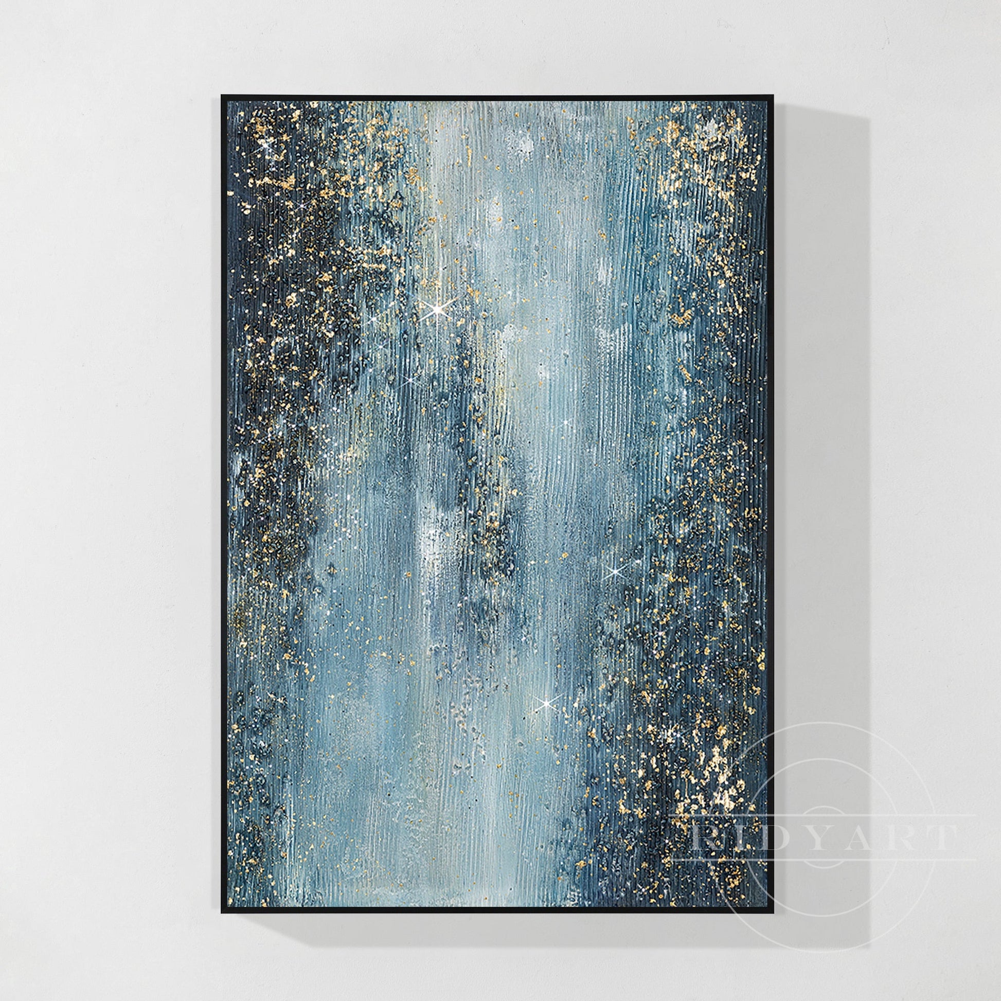 Navy Blue Gold wall art