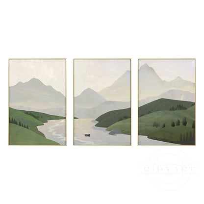 Triptych mountain art