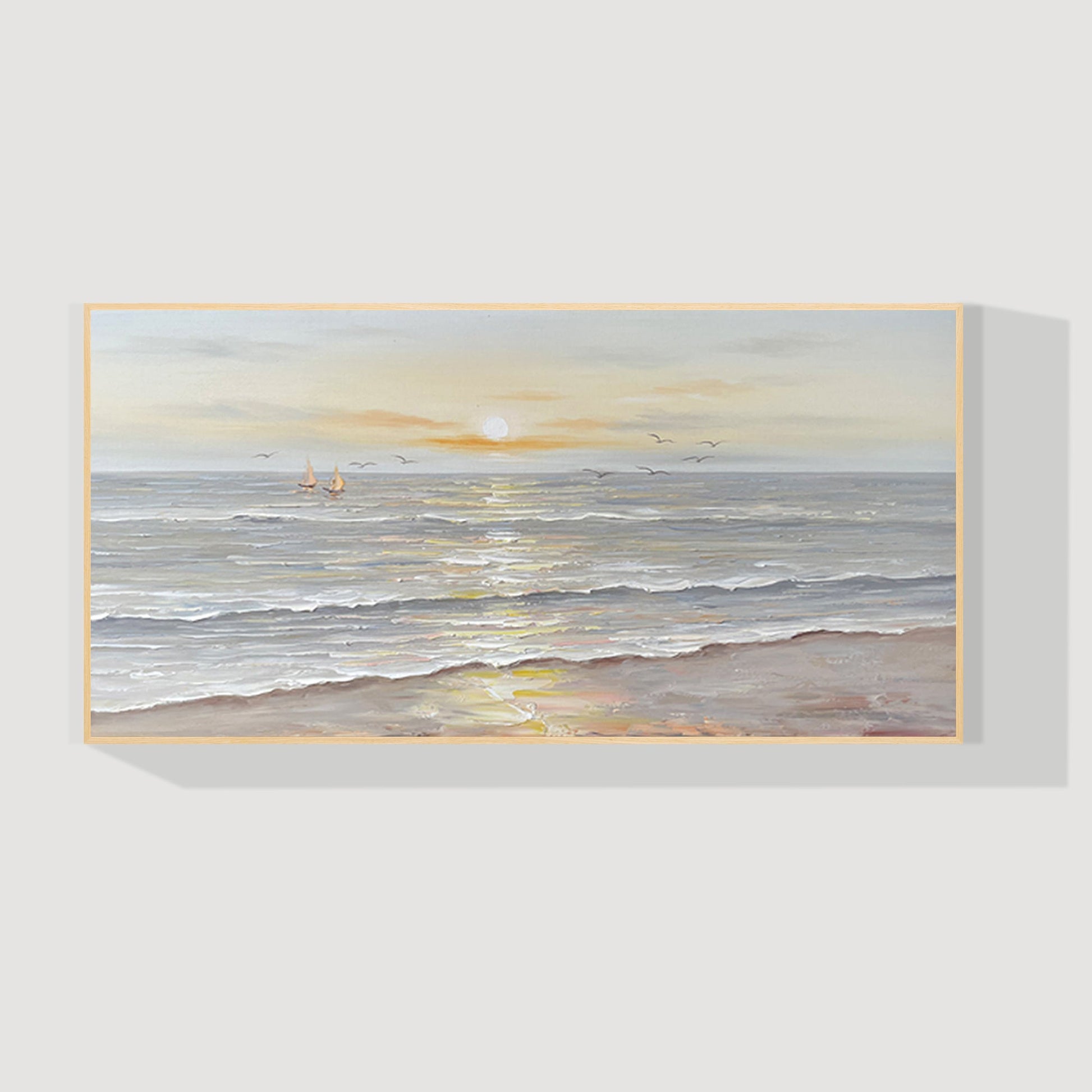 Coastal Sunset Landscape Oil Painting