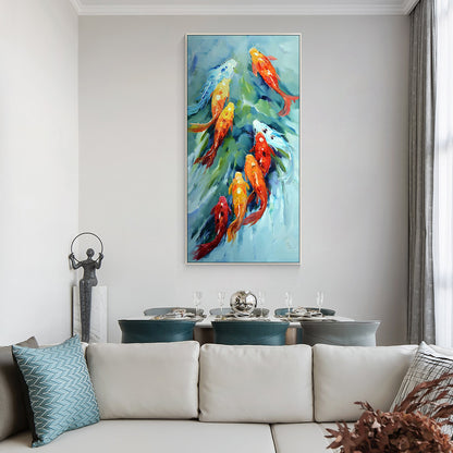 Colorful Koi Fish Feng Shui Painting