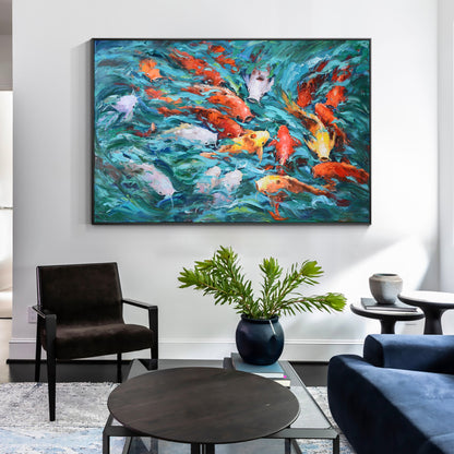 Texture KOI Fish Painting