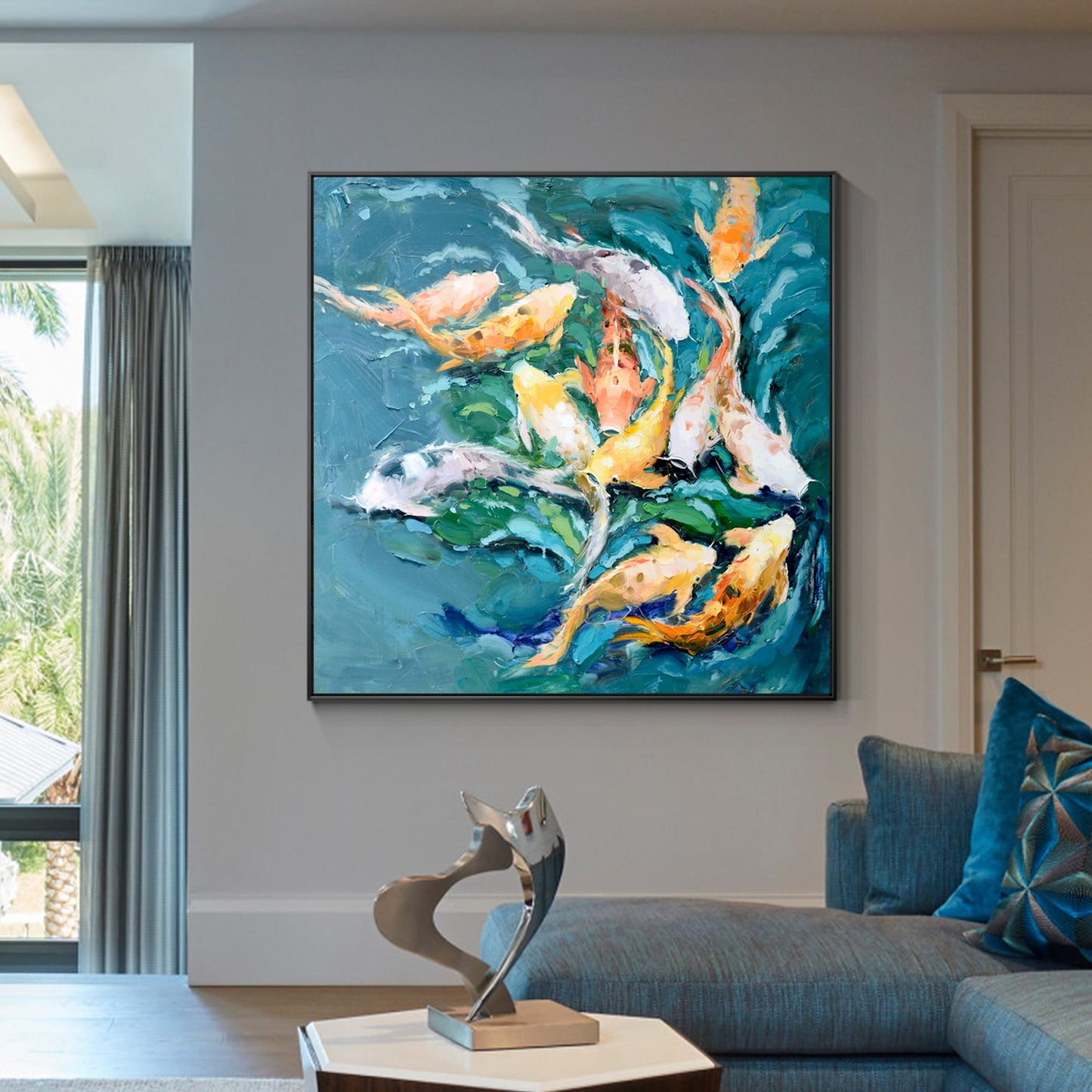 Colorful KOI Fish Feng shui painting