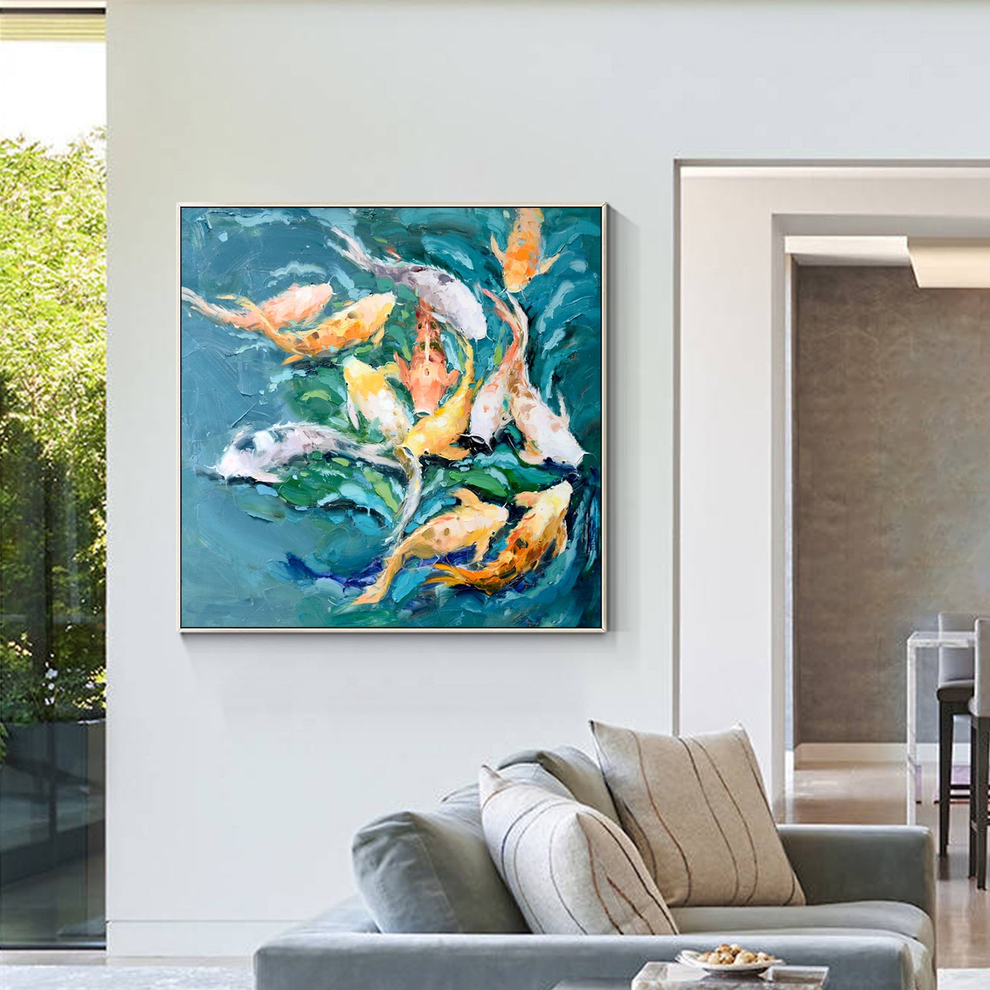 Colorful KOI Fish Feng shui painting