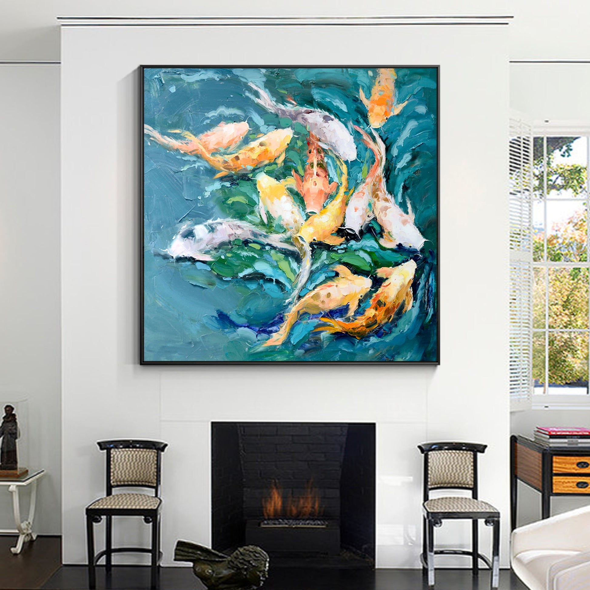 Colorful KOI Fish Feng shui painting