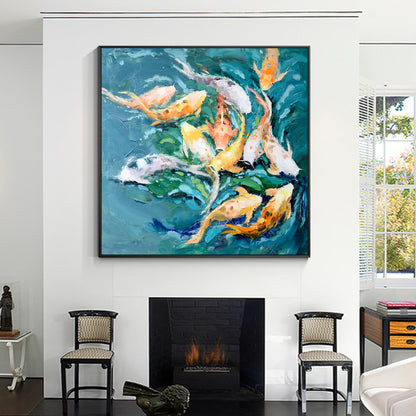 Colorful KOI Fish Feng shui painting