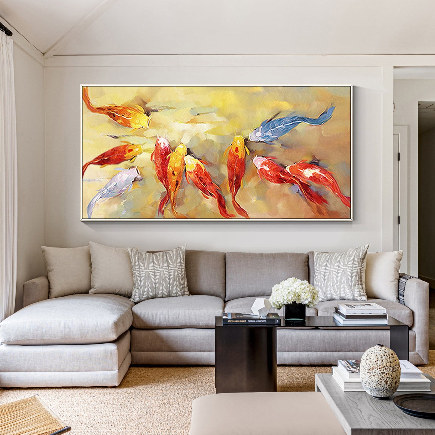 Colorful KOI Fish Feng Shui Painting