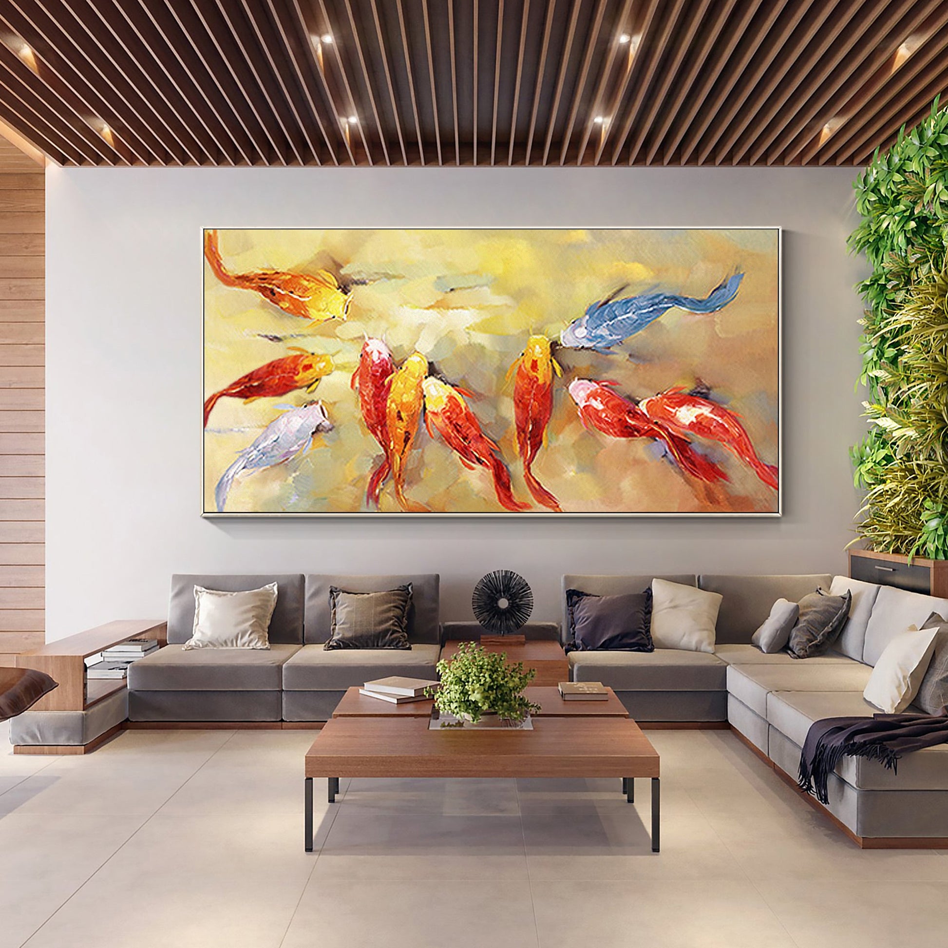 Colorful KOI Fish Feng Shui Painting
