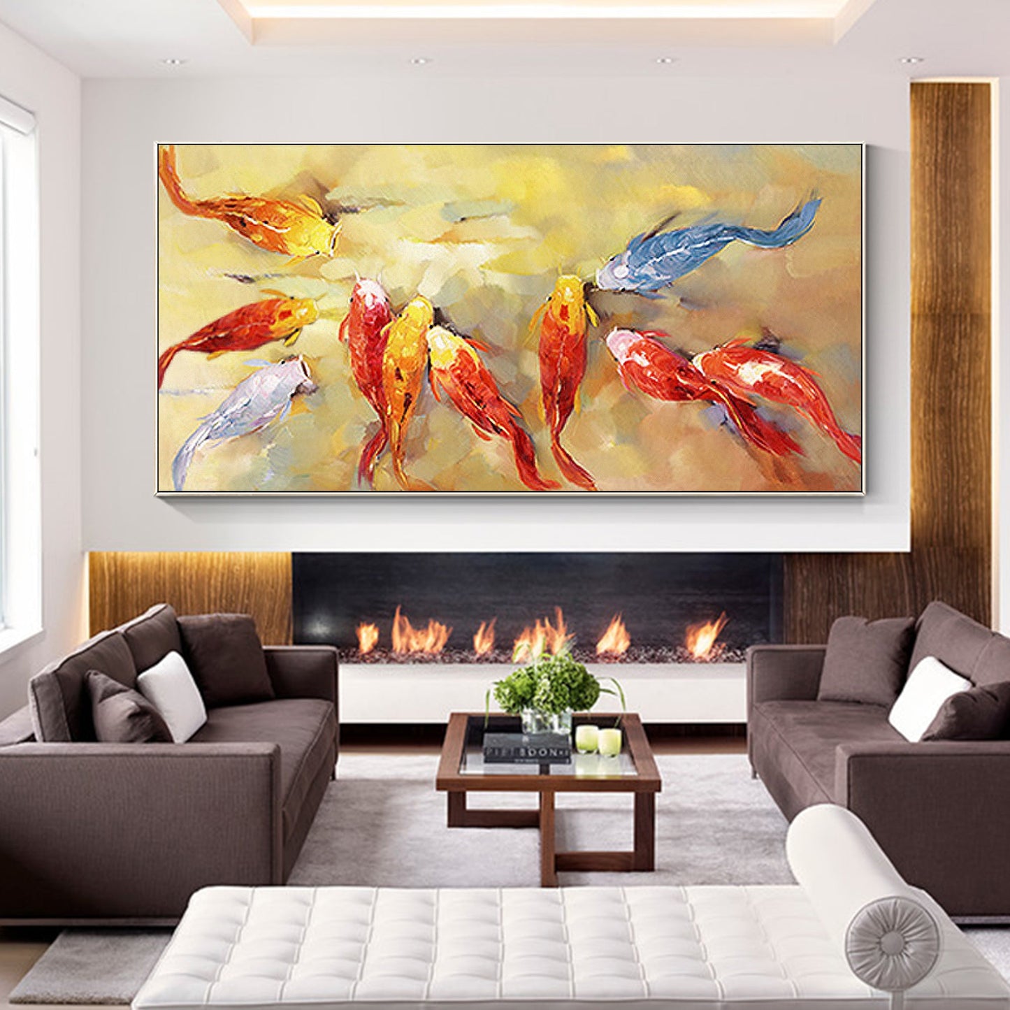 Colorful KOI Fish Feng Shui Painting