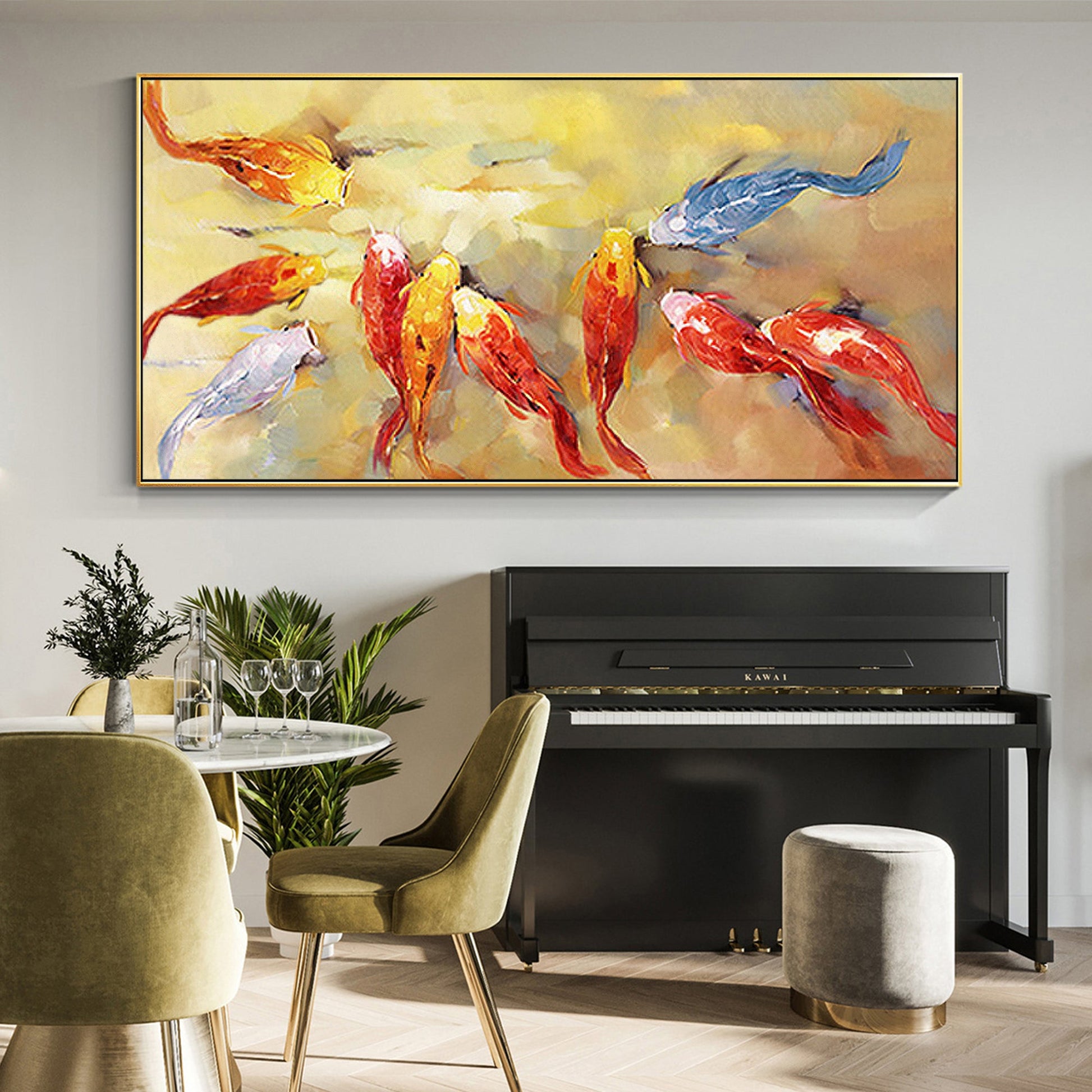 Colorful KOI Fish Feng Shui Painting