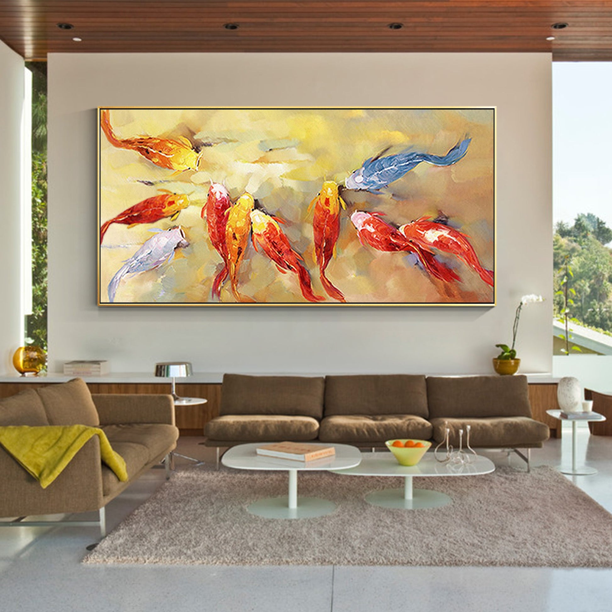 Colorful KOI Fish Feng Shui Painting