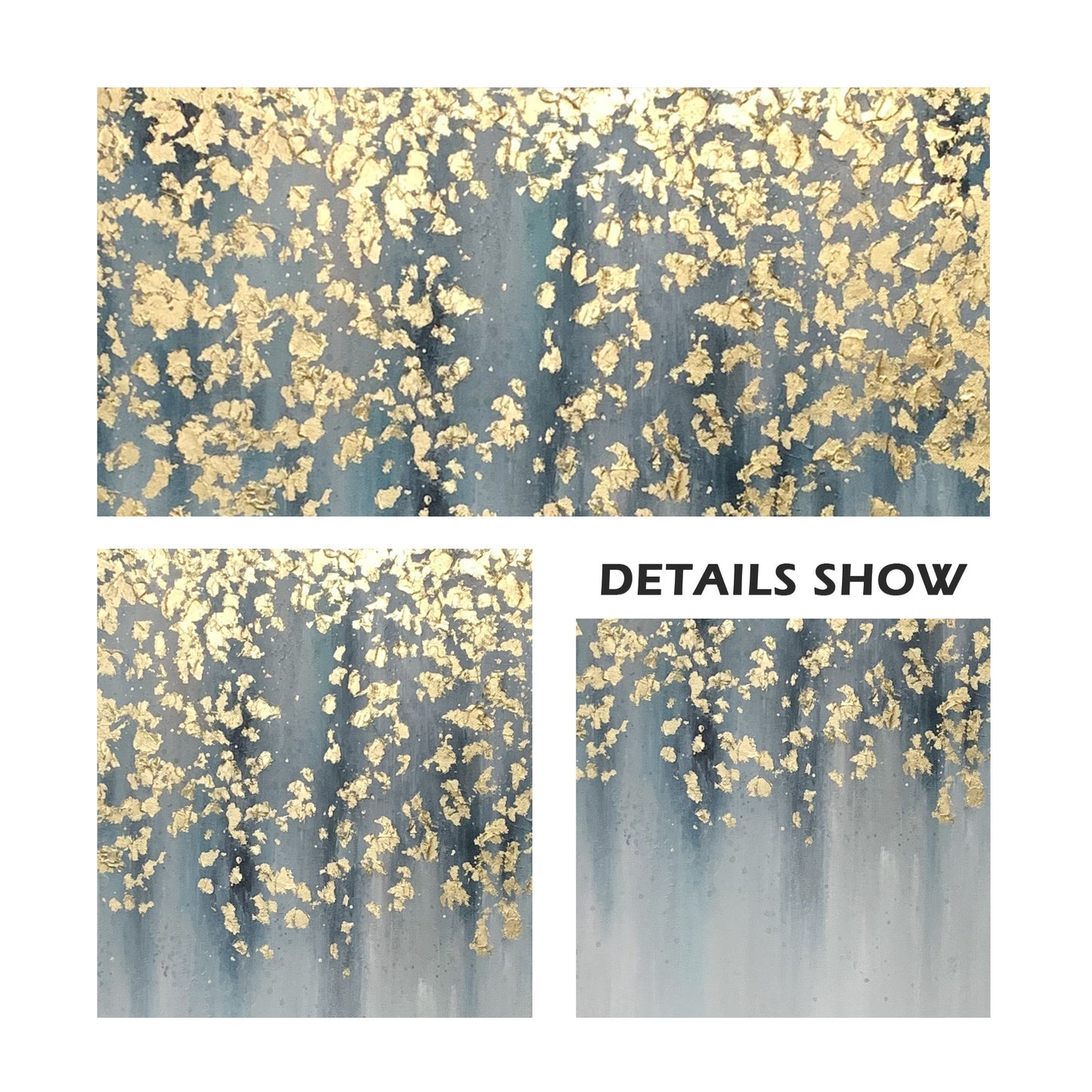 Teal Gold Abstract Art