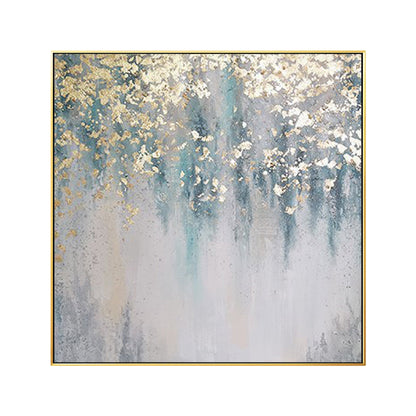Teal Gold Abstract Art
