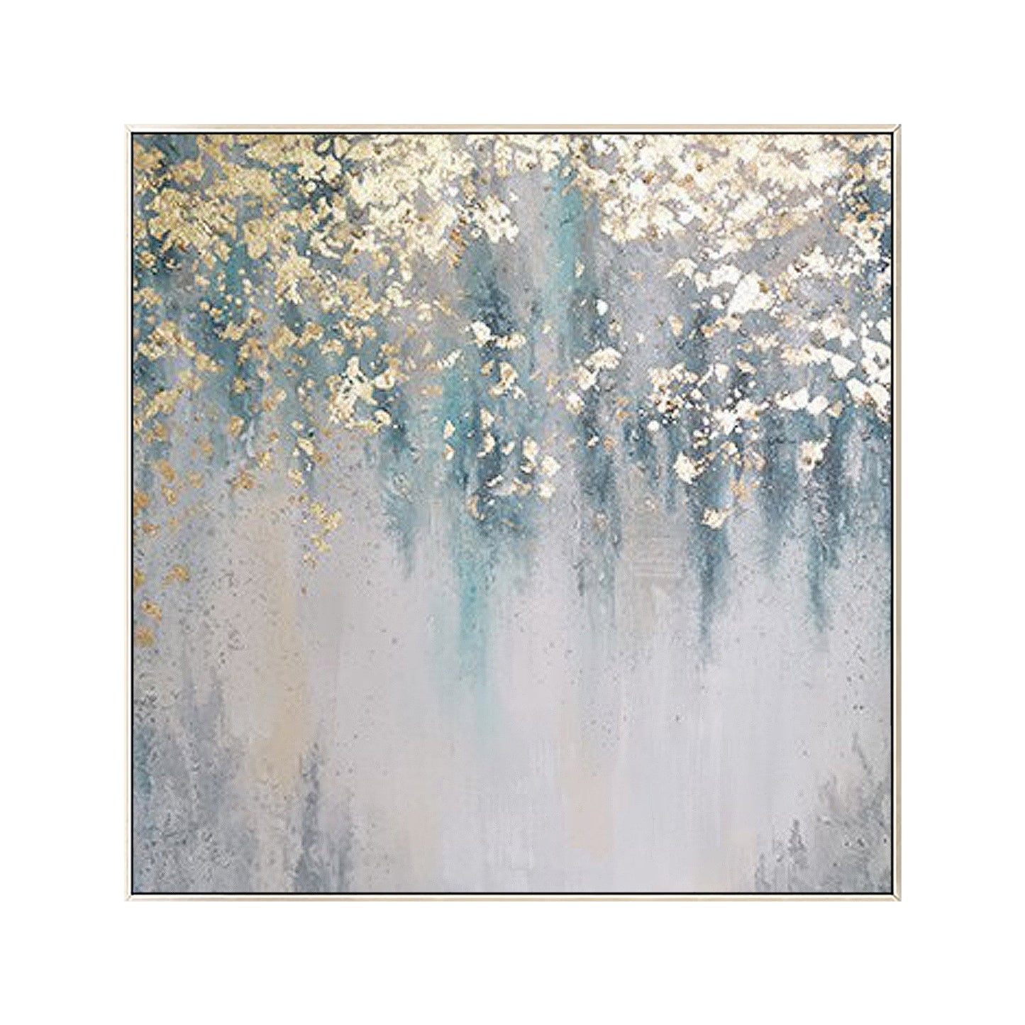 Teal Gold Abstract Art