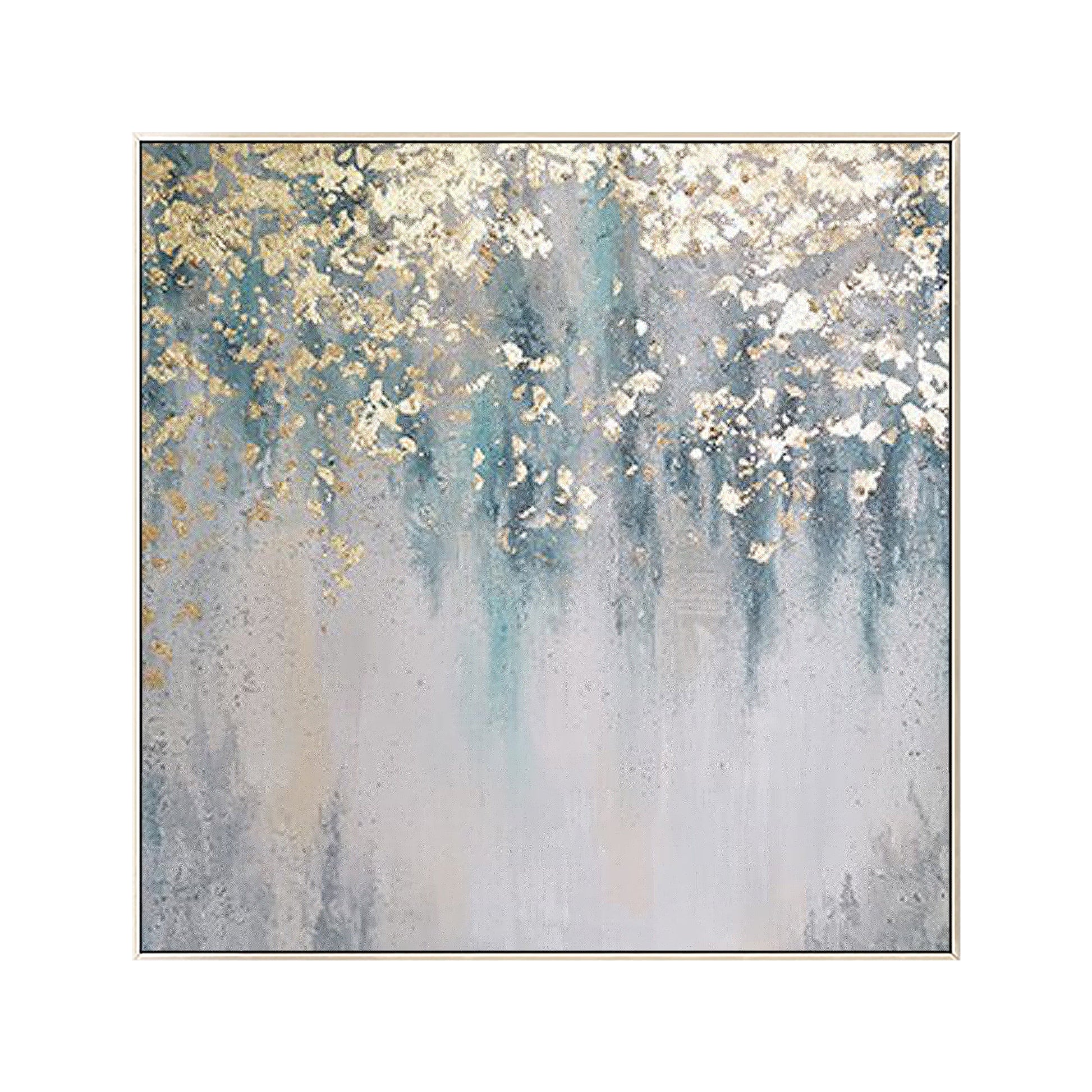 Teal Gold Abstract Art