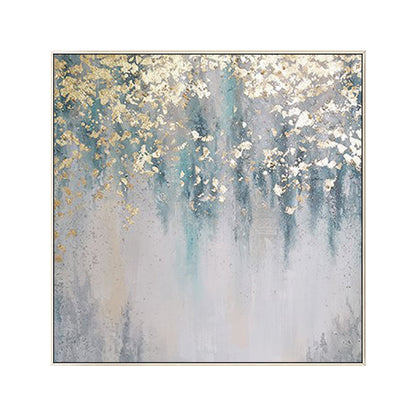 Teal Gold Abstract Art