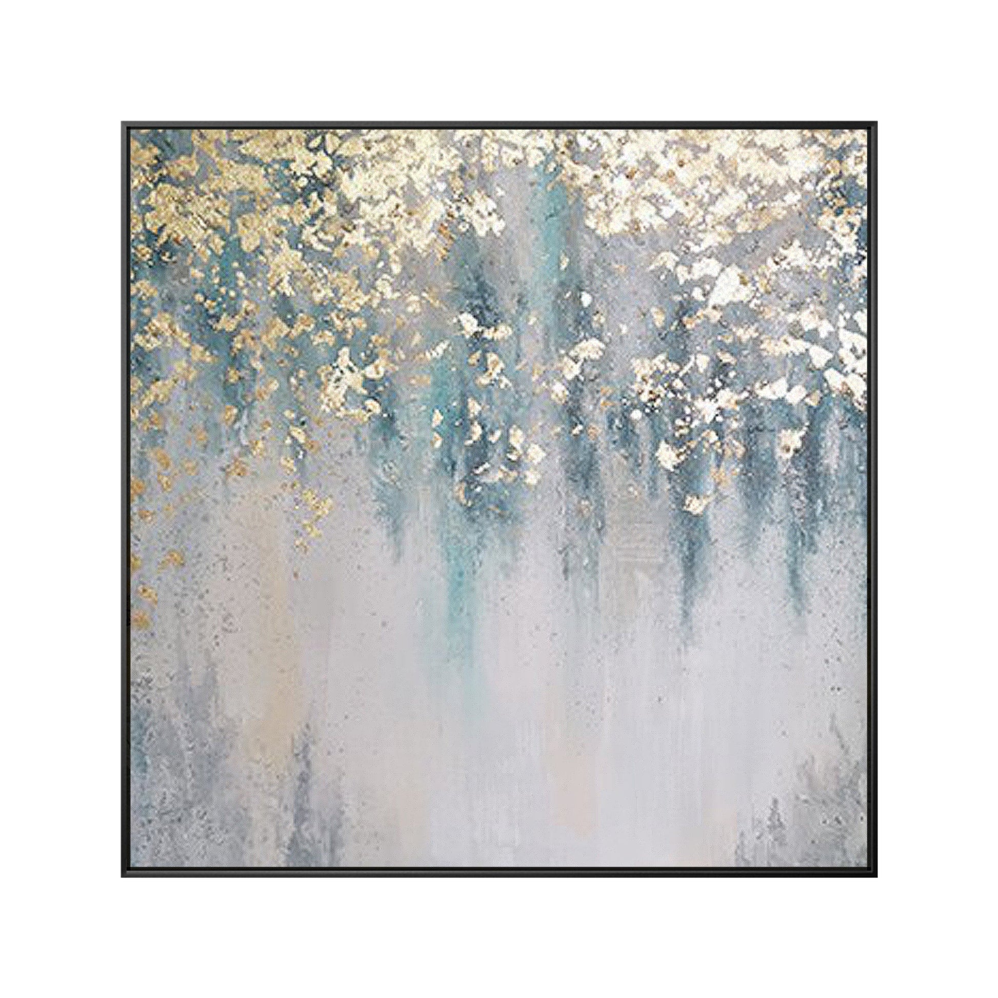 Teal Gold Abstract Art