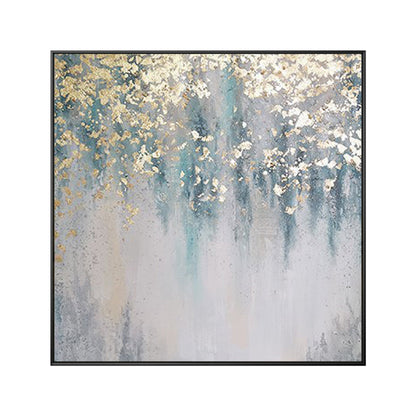 Teal Gold Abstract Art