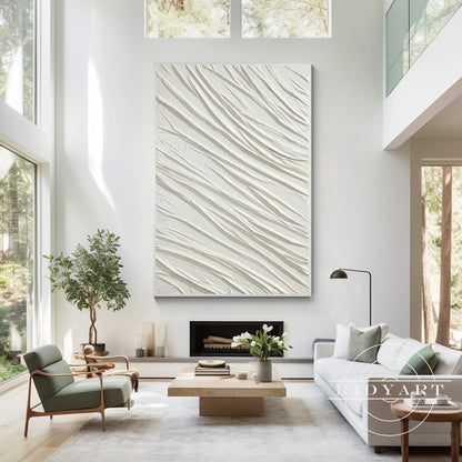 White Textured Minimalist Wall Art