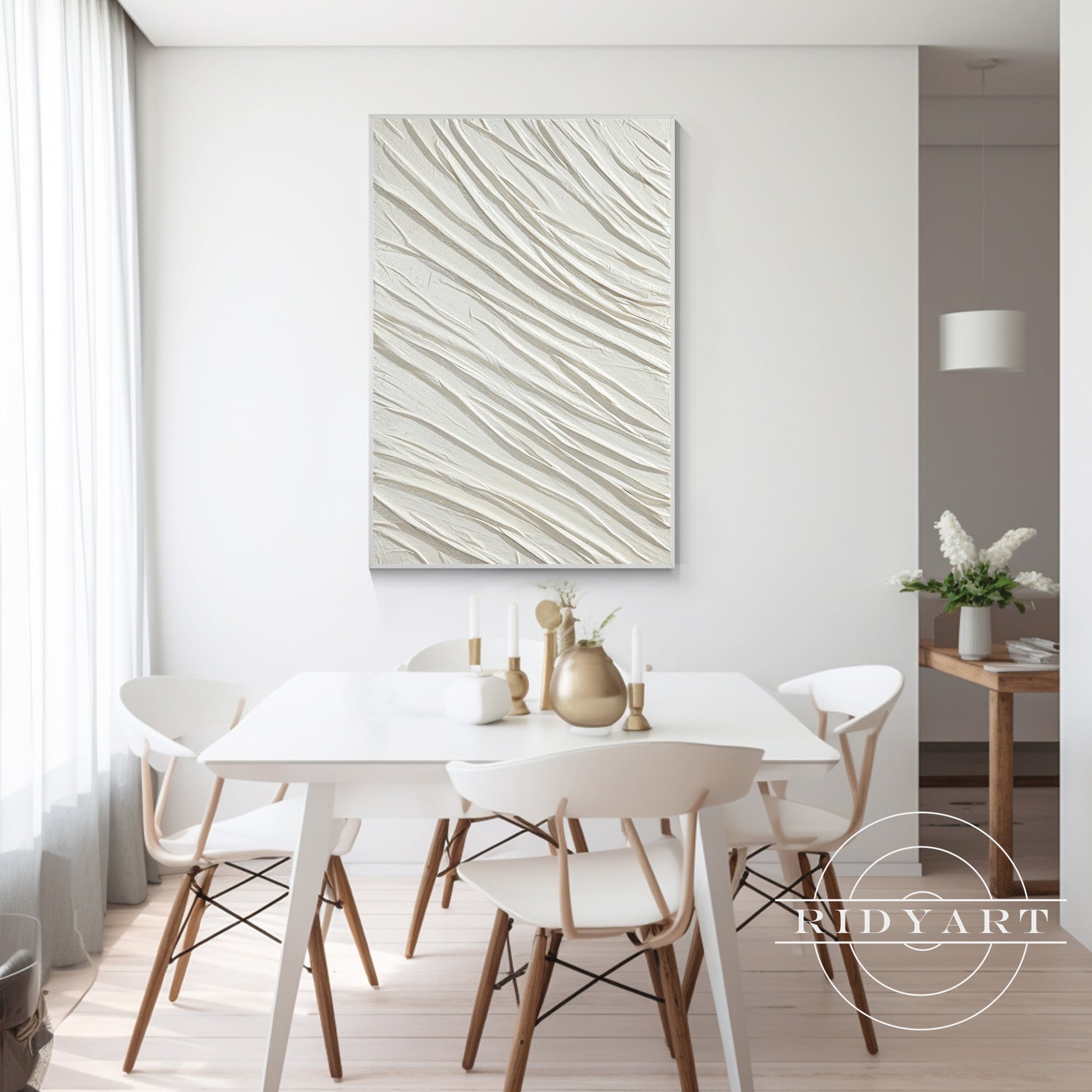 White Textured Minimalist Wall Art