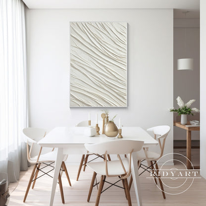 White Textured Minimalist Wall Art