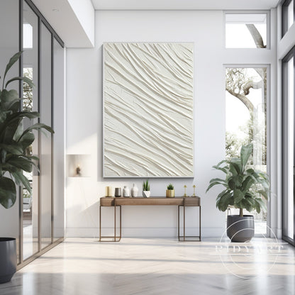 White Textured Minimalist Wall Art