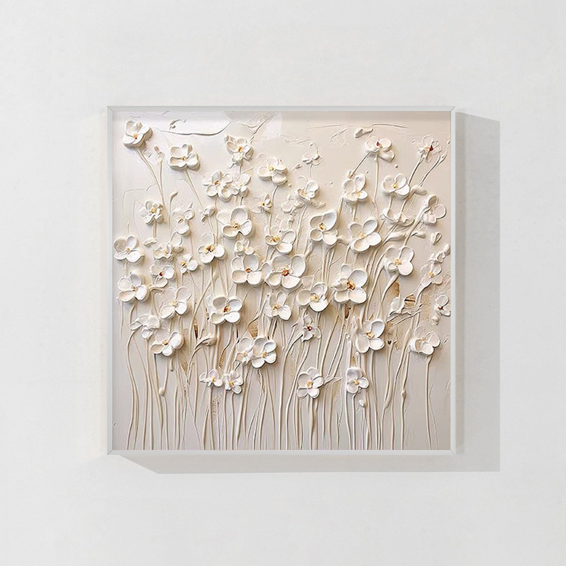 White Flowers Blooming Texture Art