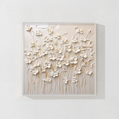 White Flowers Blooming Texture Art