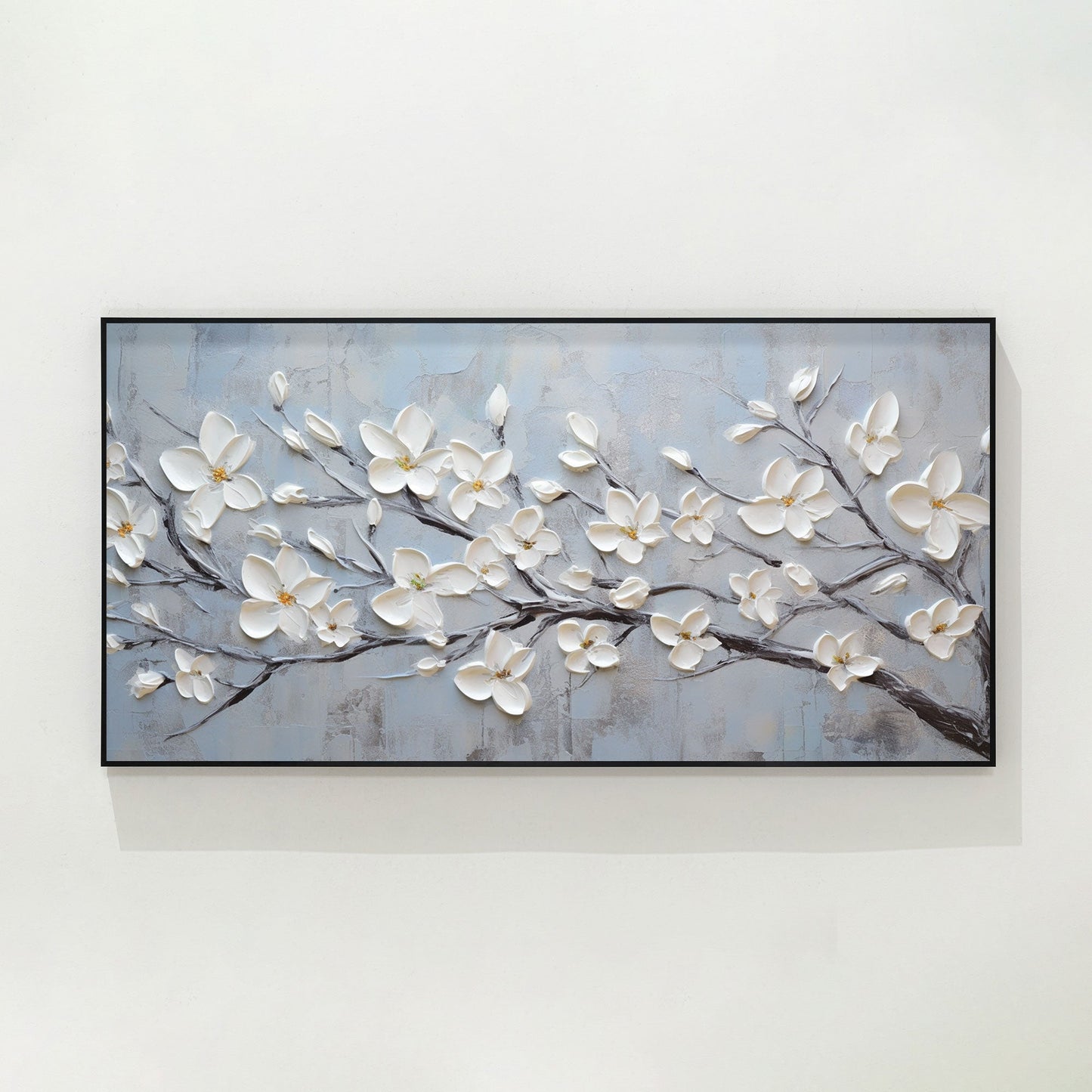 White Flowers Texture Wall Art