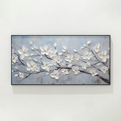 White Flowers Texture Wall Art