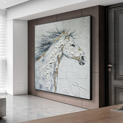 White Horse Painting Original Art