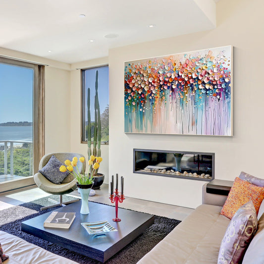 Wildflower 3D Textured Colorful Abstract Flowers Painting