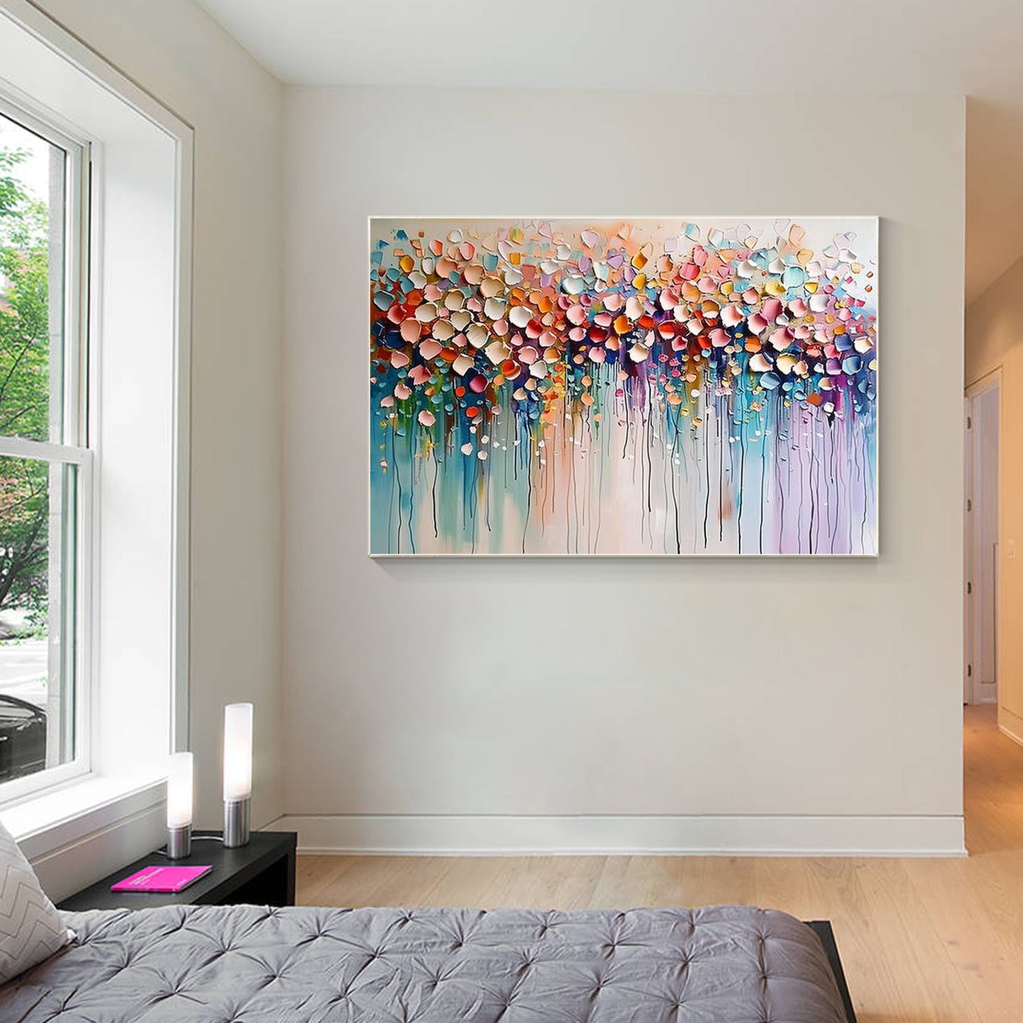 Wildflower 3D Textured Colorful Abstract Flowers Painting