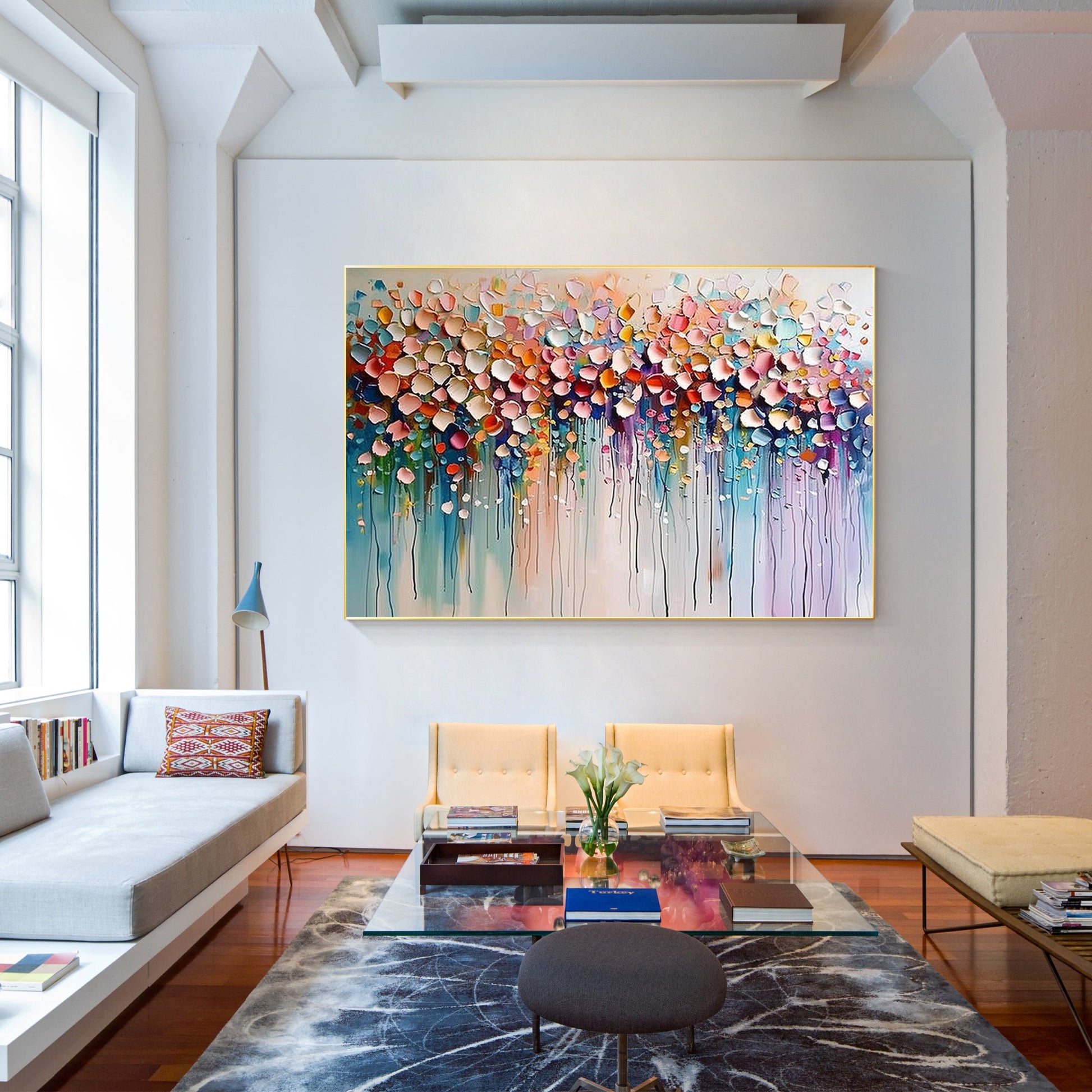 Wildflower 3D Textured Colorful Abstract Flowers Painting