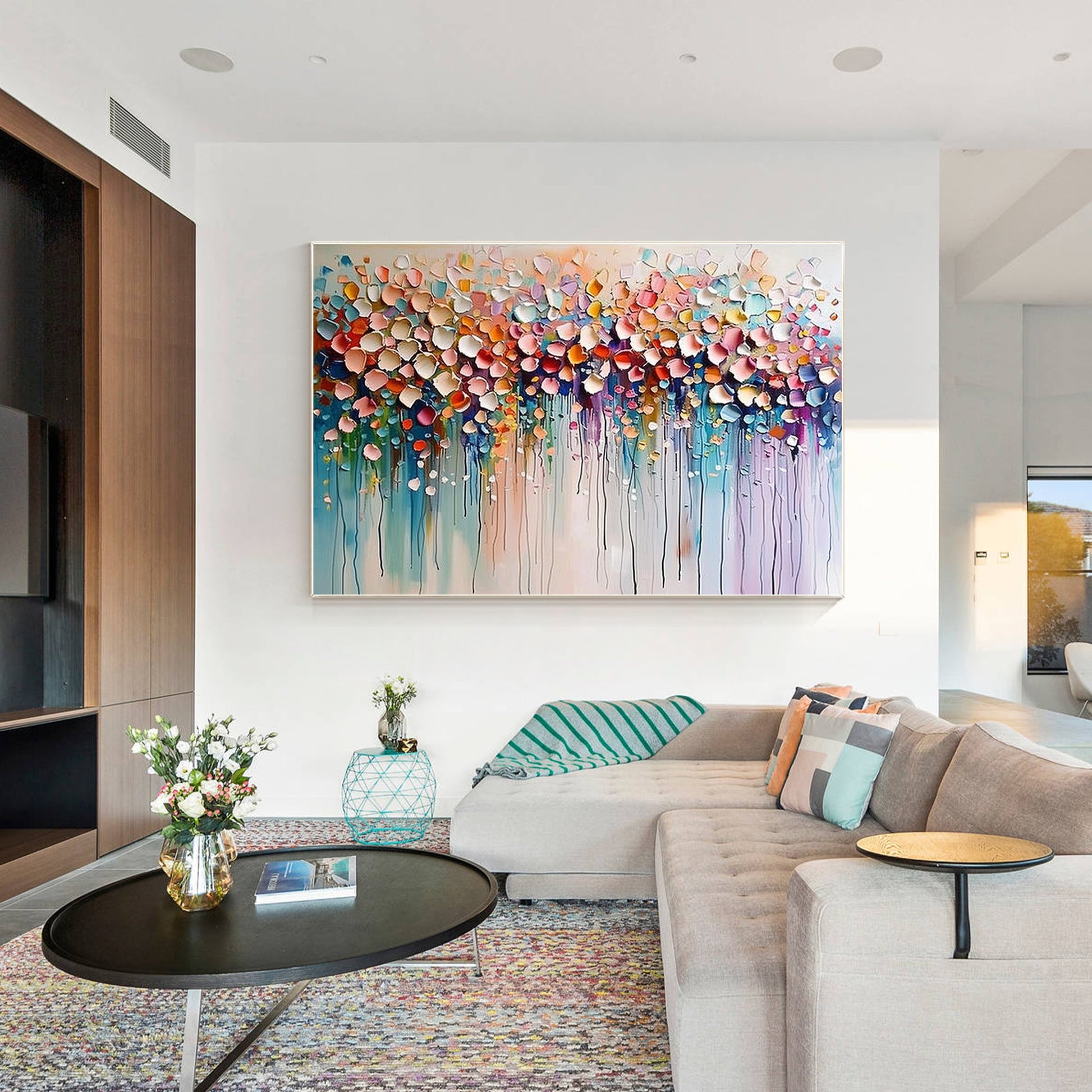 Wildflower 3D Textured Colorful Abstract Flowers Painting