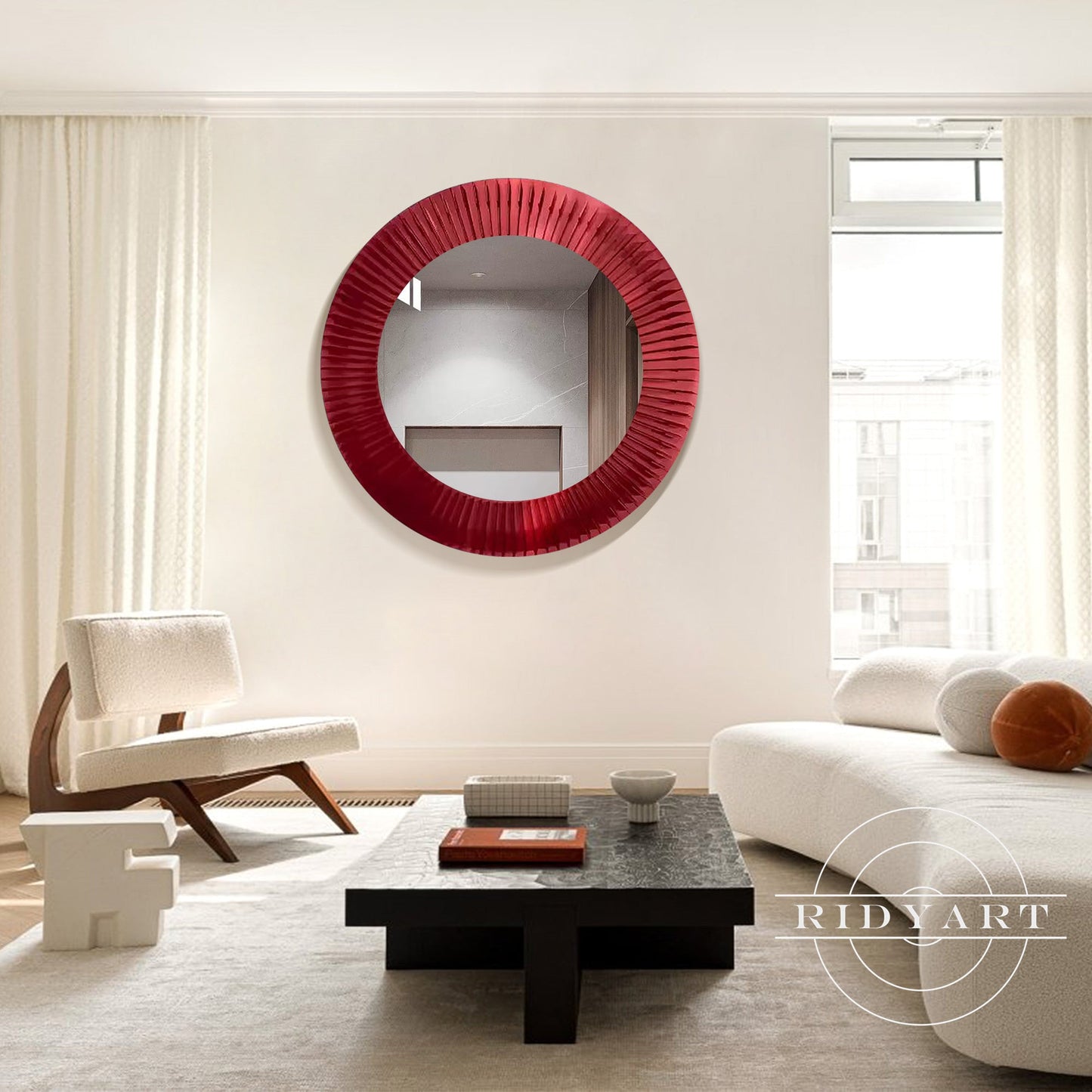 Wood Mirror wall art-0767