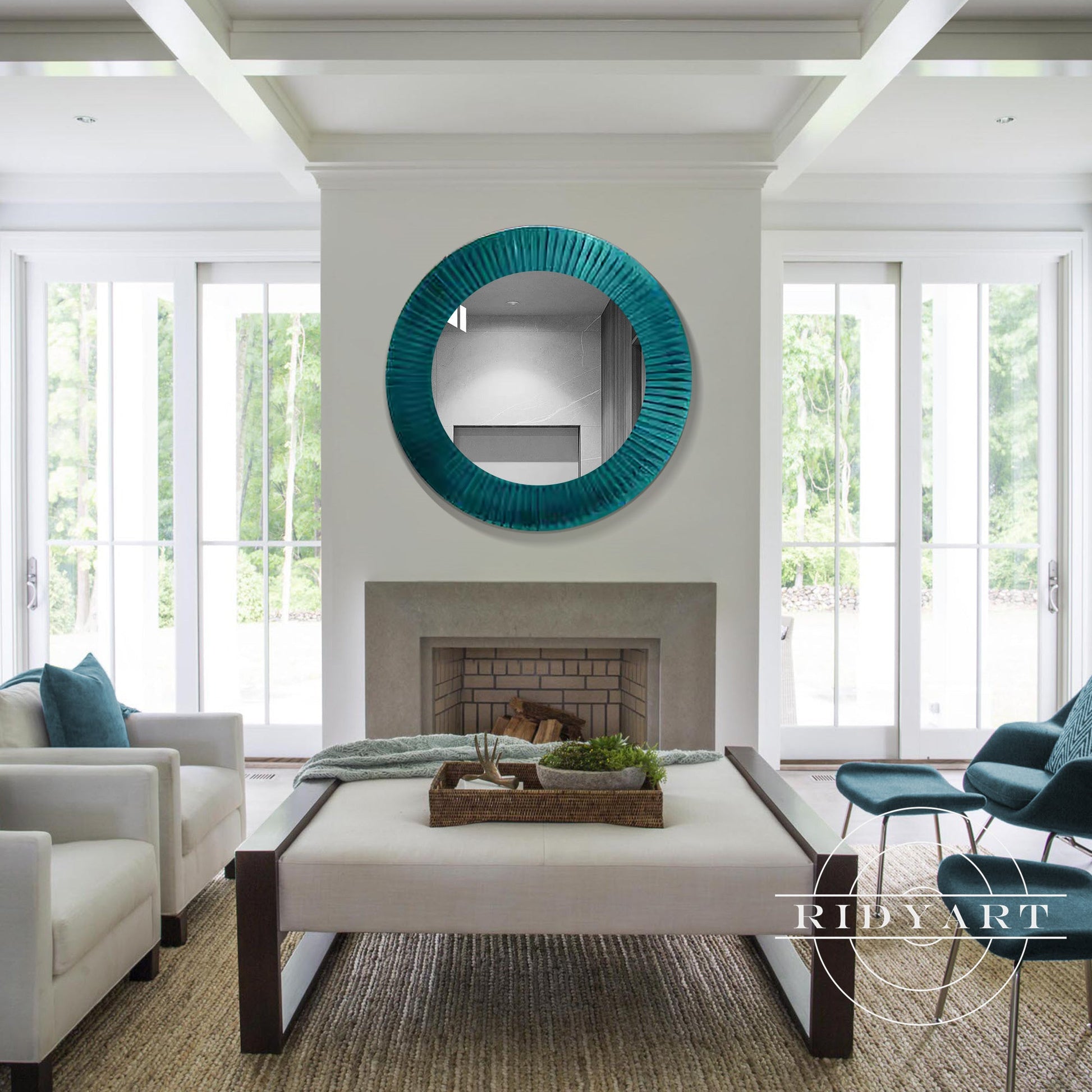 Wood Mirror wall art-0767