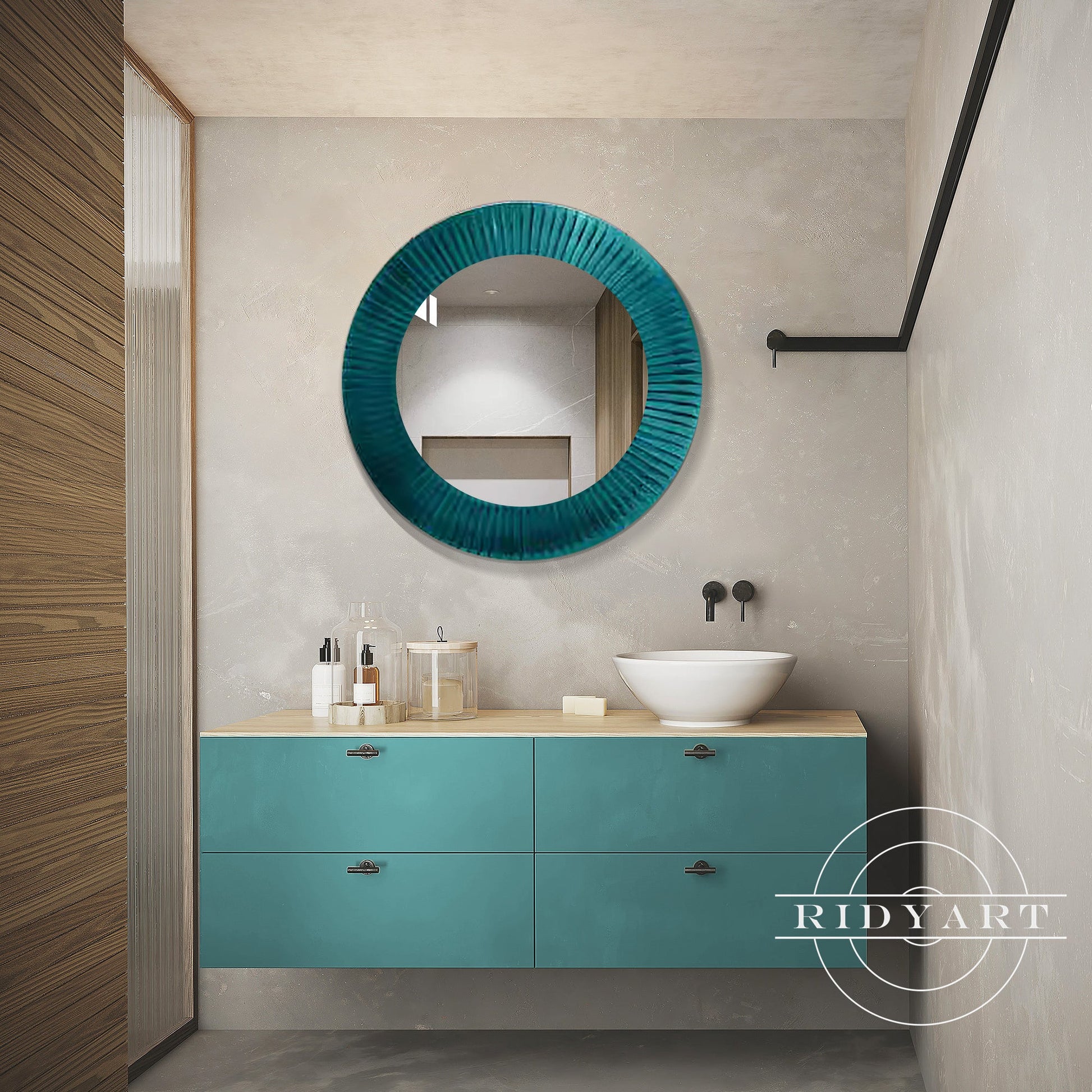 Wood Mirror wall art-0767