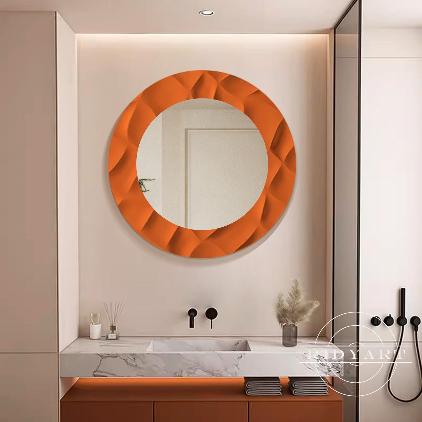 Wood Mirror wall art-0768