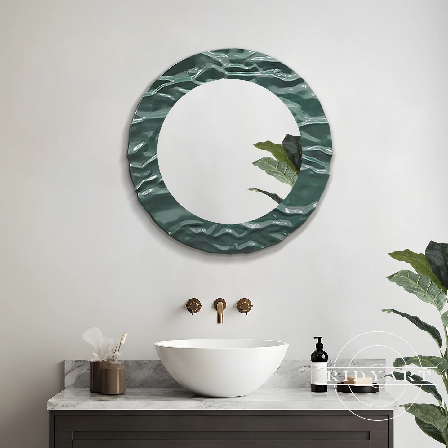 Wood Mirror wall art-0768
