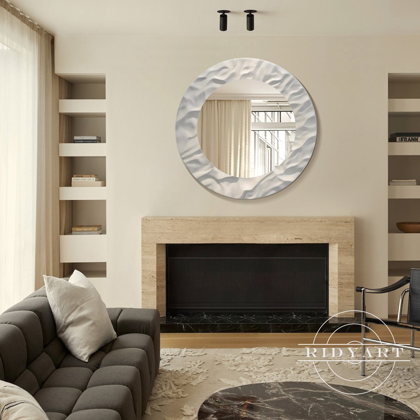 Wood Mirror wall art-0768
