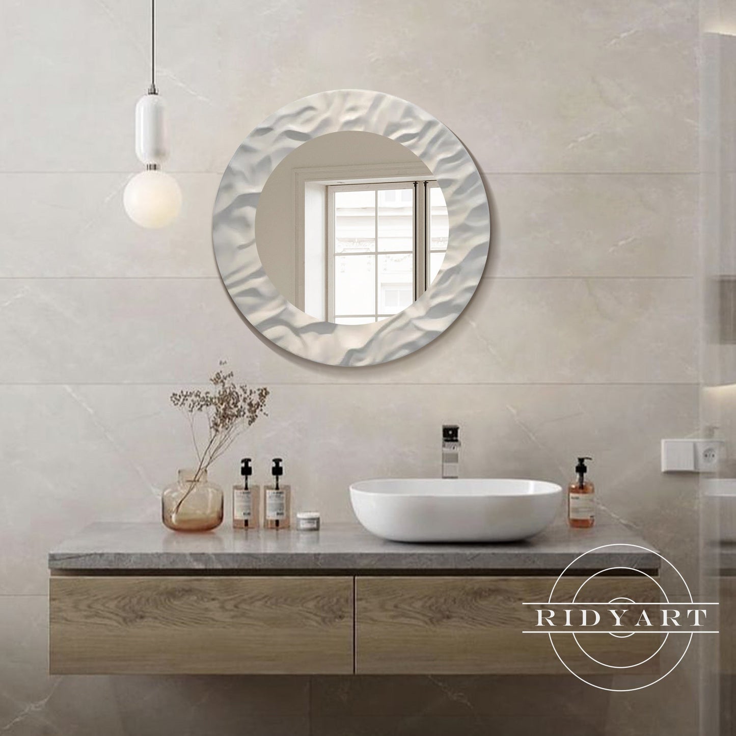 Wood Mirror wall art-0768