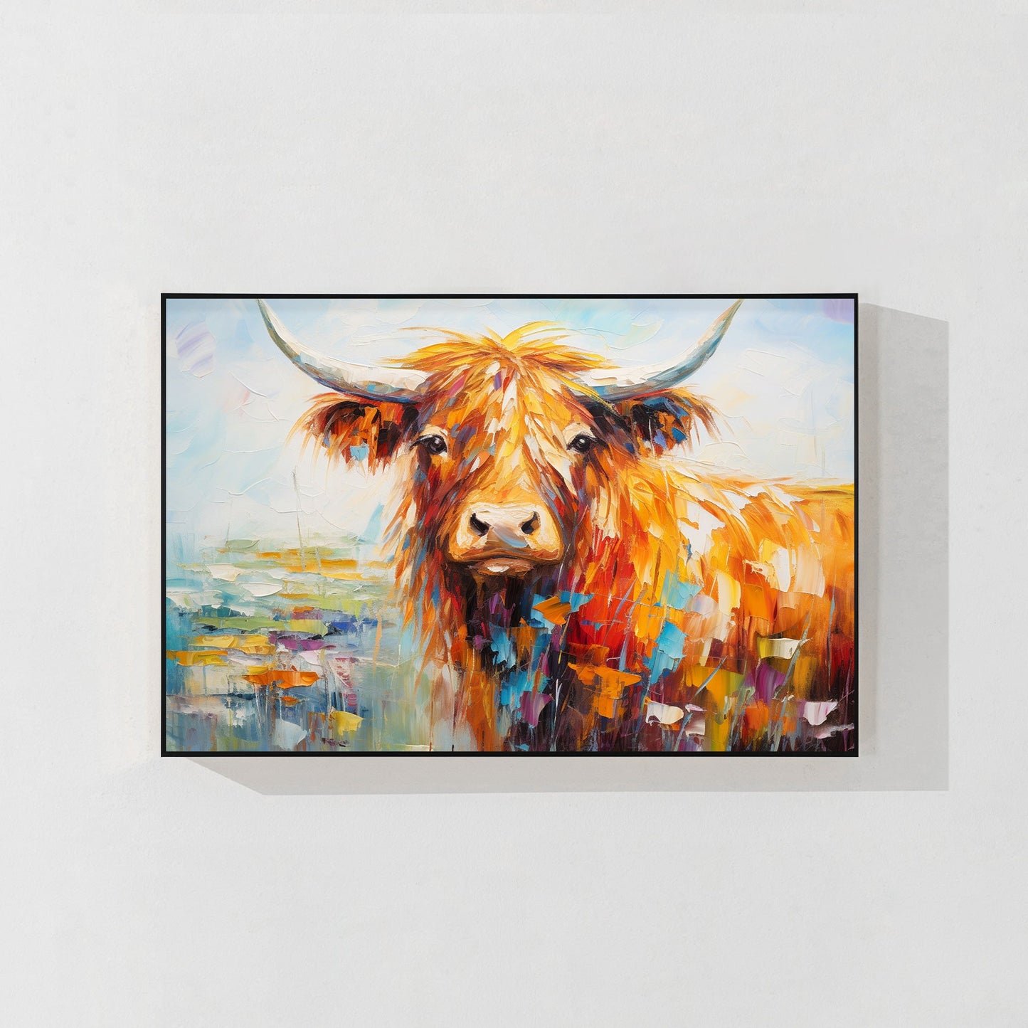 Bright Colorful Yak Texture Painting