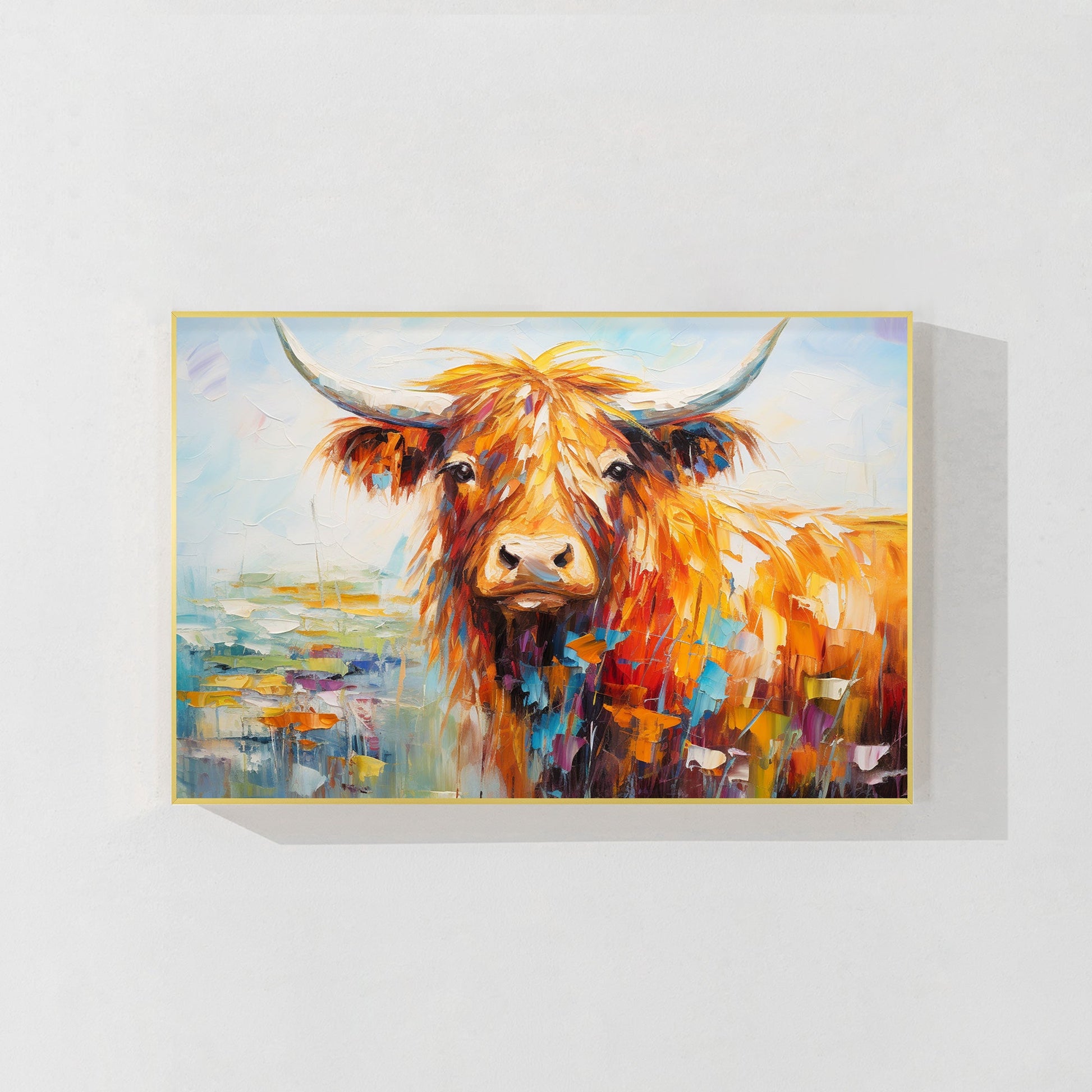 Bright Colorful Yak Texture Painting