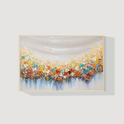 Colorful Flowers Painting - 3D Textured Extra Large Wall Art