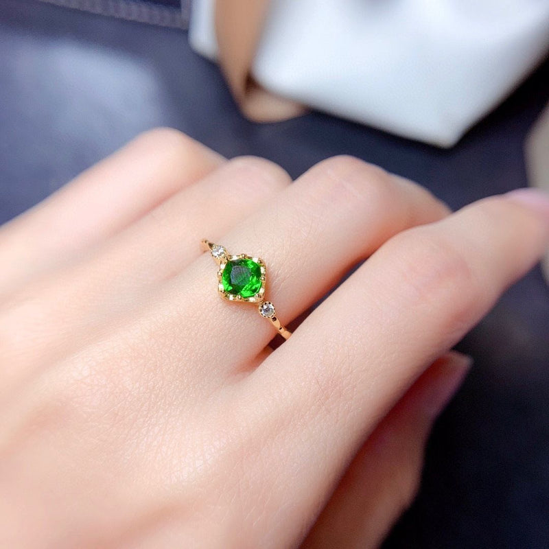 Diopside Sterling Silver Adjustable Ring