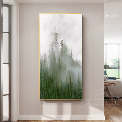 Foggy forest wall art