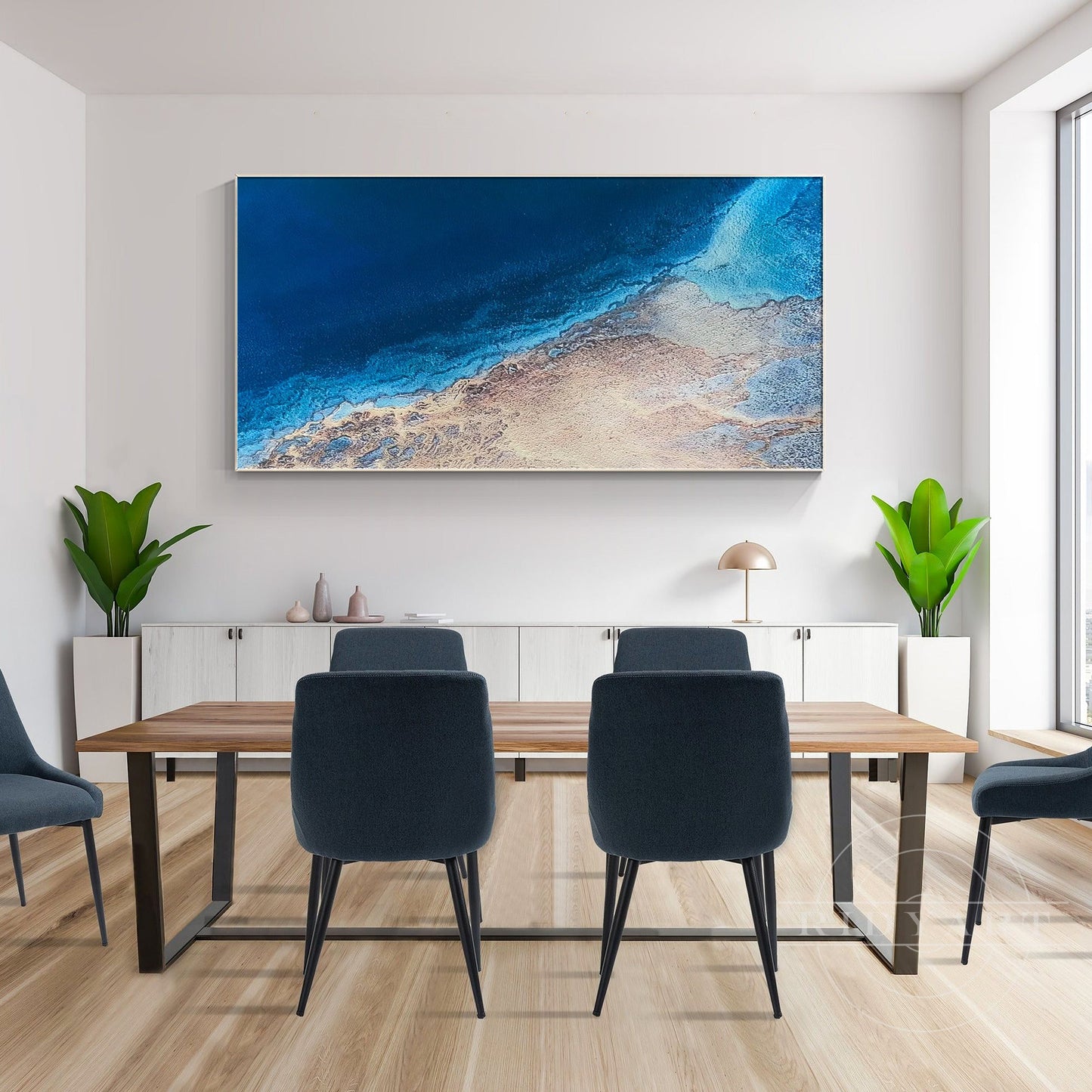 Blue Ocean Beach Painting