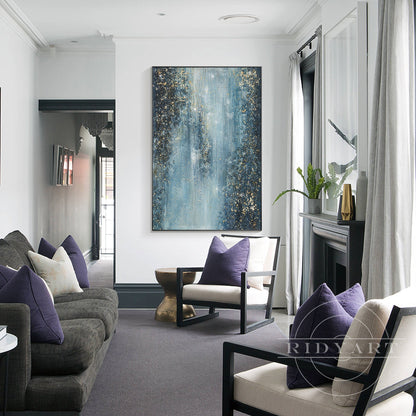 Navy Blue Gold wall art