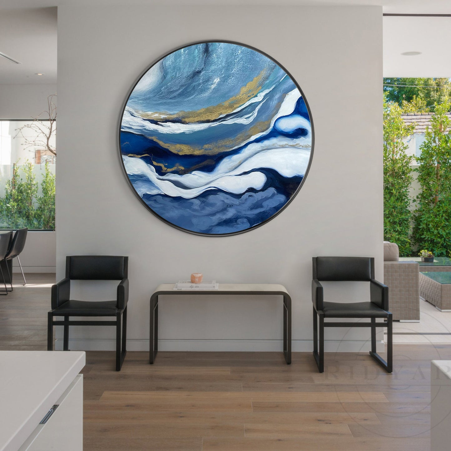 Navy Gold Abstract Art